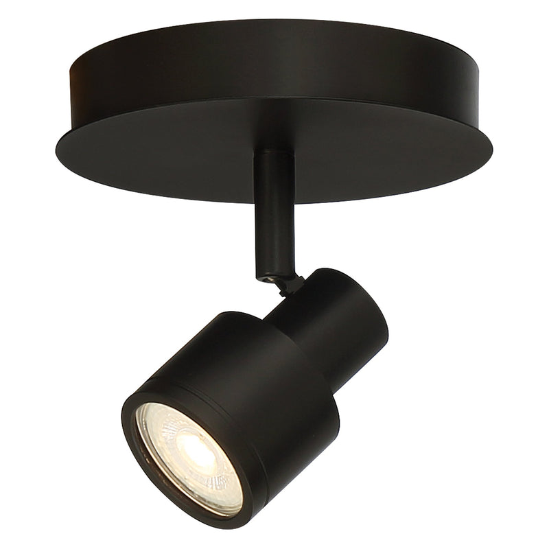 Lincoln Adjustable LED Semi-Flush Mount in Matte Black