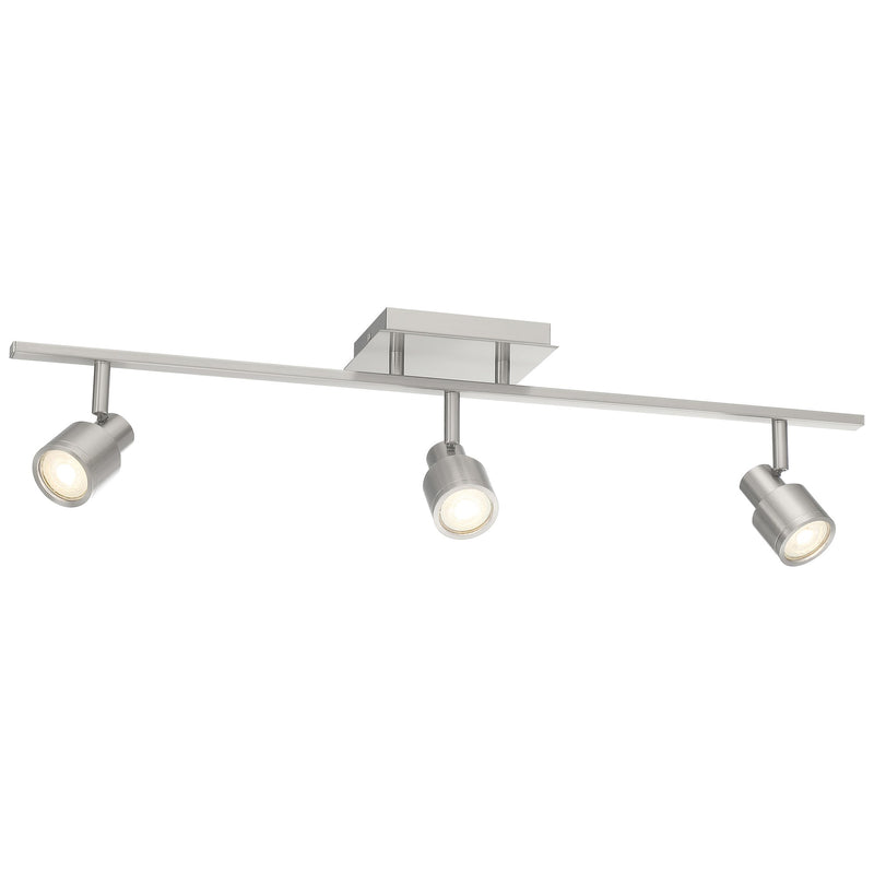 Lincoln 3-Light LED Track Light in Brushed Steel