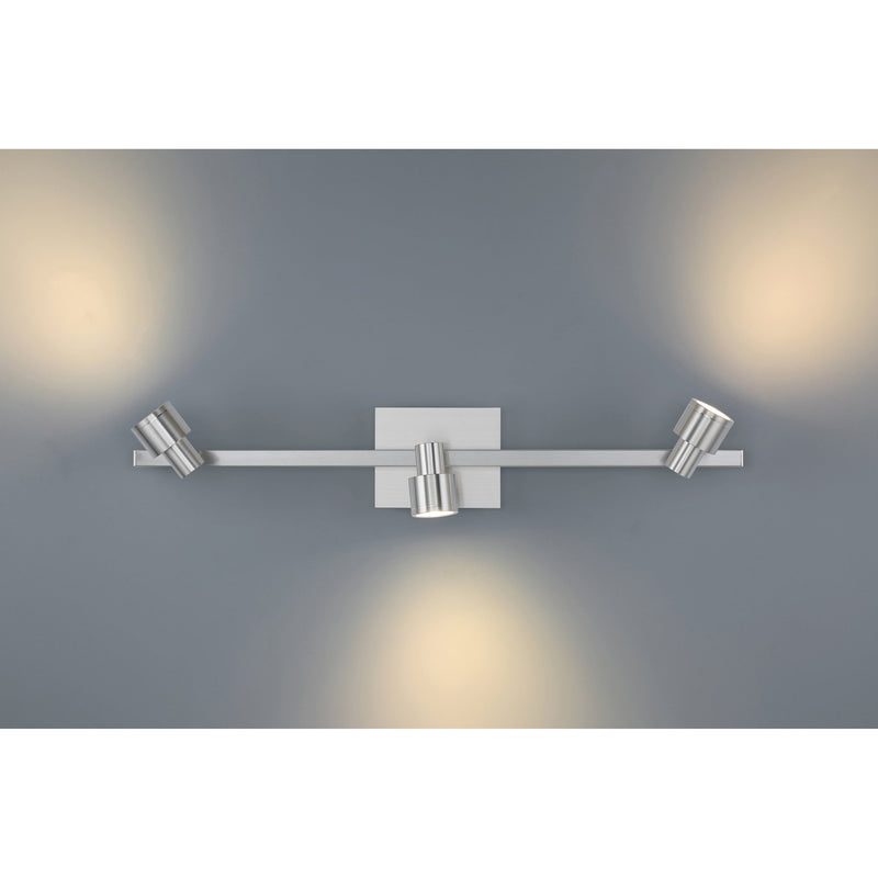 Lincoln 3-Light LED Track Light in Brushed Steel
