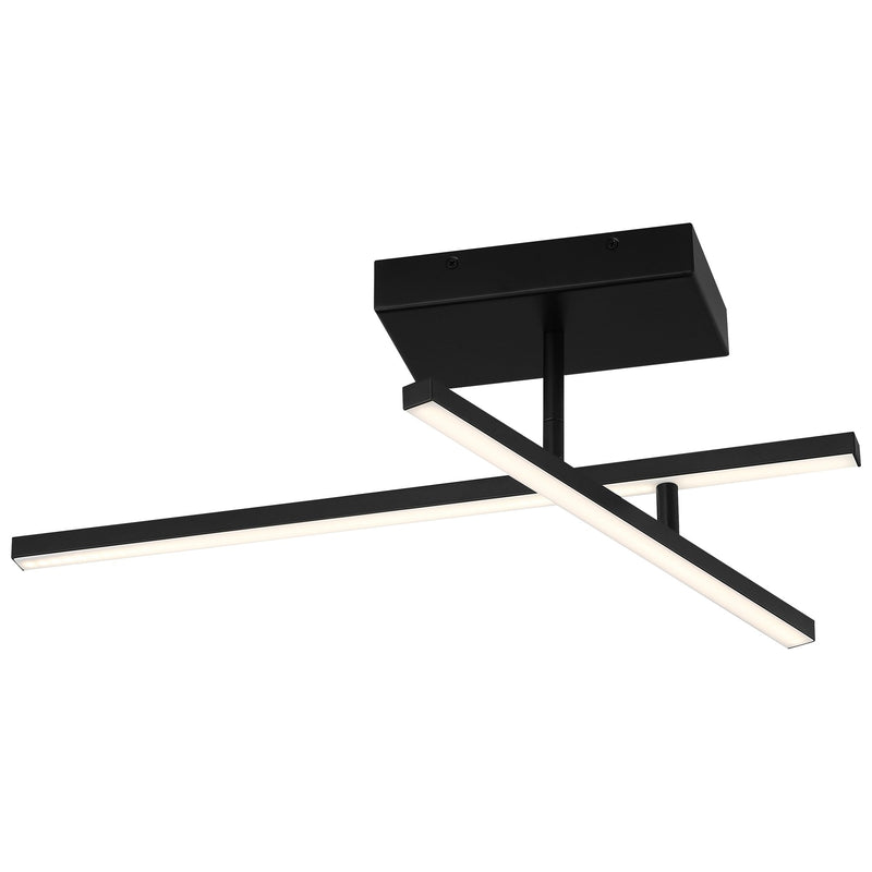Duo 26" LED Semi-Flush Mount in Matte Black