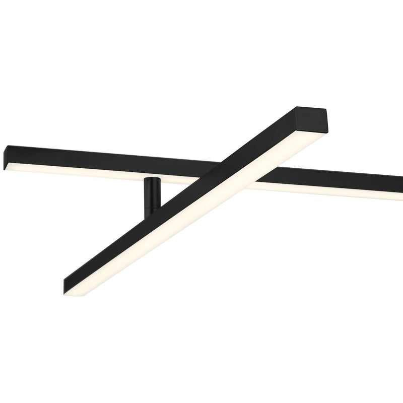 Duo 45" LED Semi-Flush Mount in Matte Black