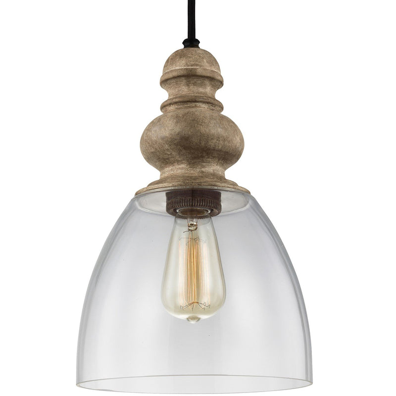 Matrimonio 9" Mini Pendant in Driftwood / Dark Weathered Zinc