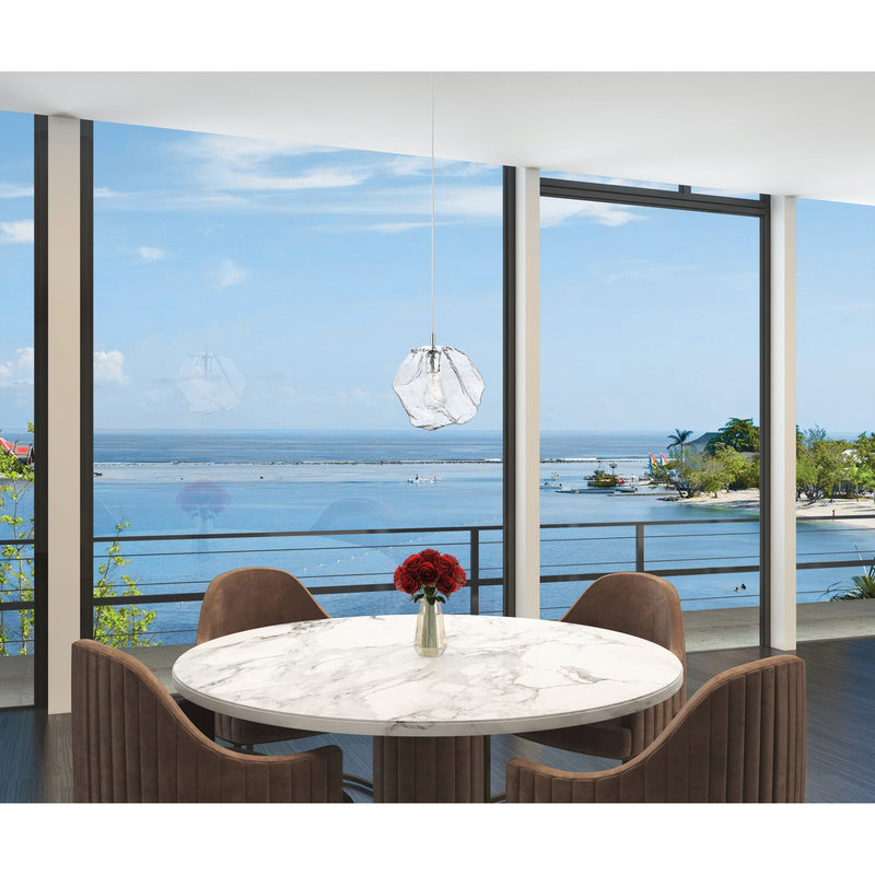 Boulder 12" LED Pendant in Mirrored Stainless Steel