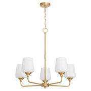 Raymond 5 Light Chandelier in Aged Brass