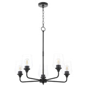 Raymond 5 Light Chandelier in Matte Black