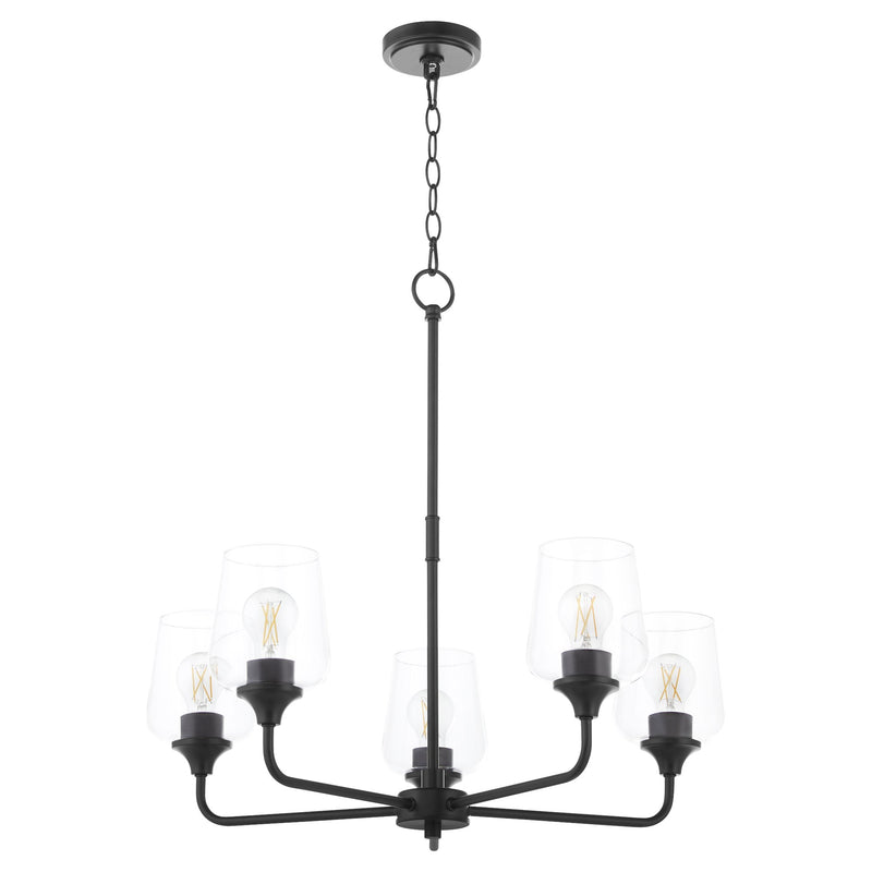 Raymond 5 Light Chandelier in Matte Black