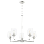 Raymond 5 Light Chandelier in Satin Nickel