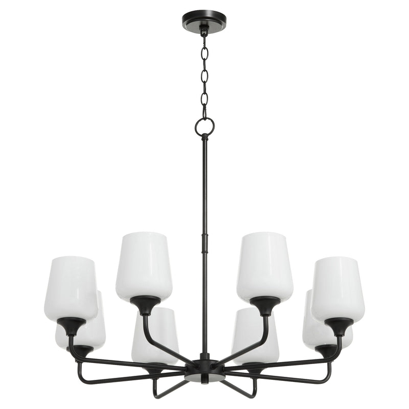 Raymond 8 Light Chandelier in Matte Black