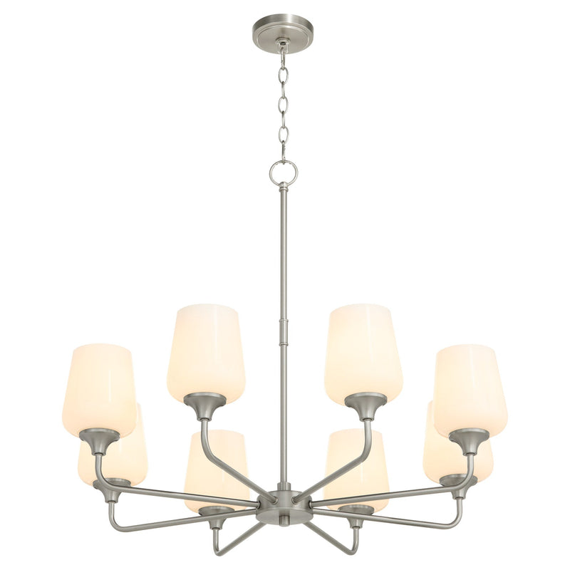 Raymond 8 Light Chandelier in Satin Nickel