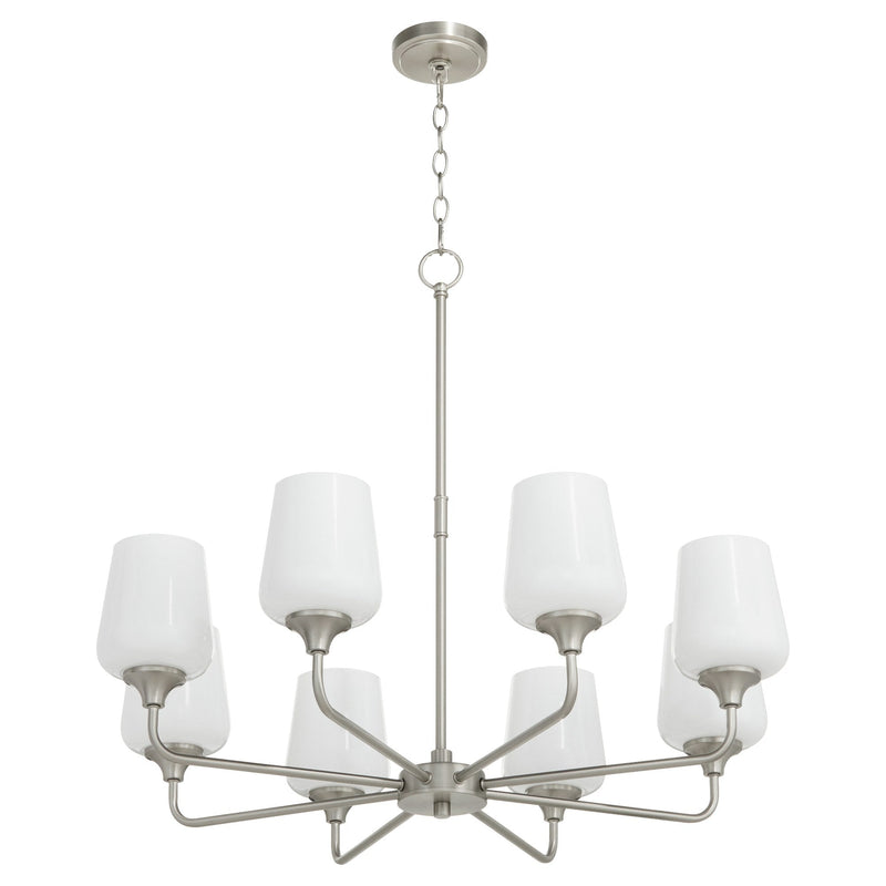 Raymond 8 Light Chandelier in Satin Nickel