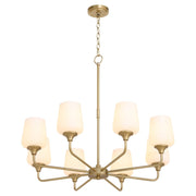 Raymond 8 Light Chandelier in Aged Brass
