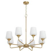 Raymond 8 Light Chandelier in Aged Brass