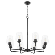 Raymond 8 Light Chandelier in Matte Black
