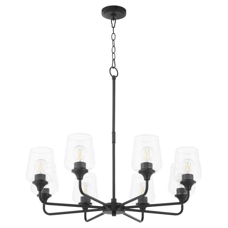 Raymond 8 Light Chandelier in Matte Black