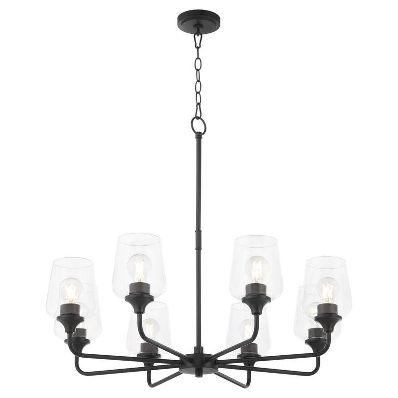 Raymond 8 Light Chandelier in Matte Black