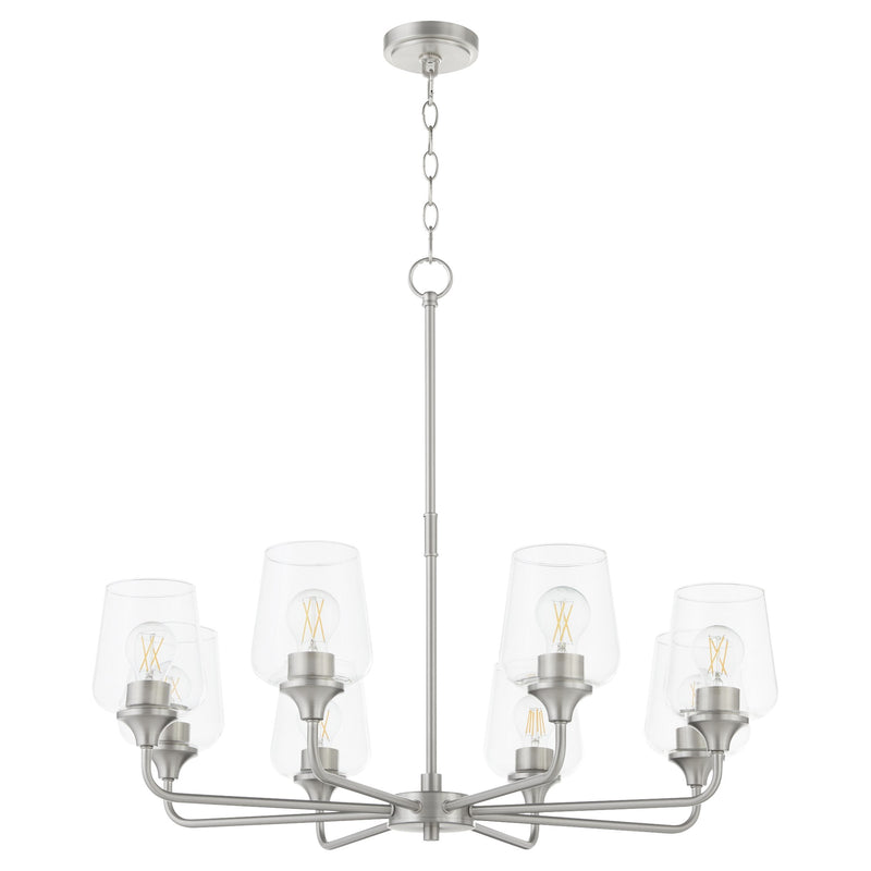 Raymond 8 Light Chandelier in Satin Nickel