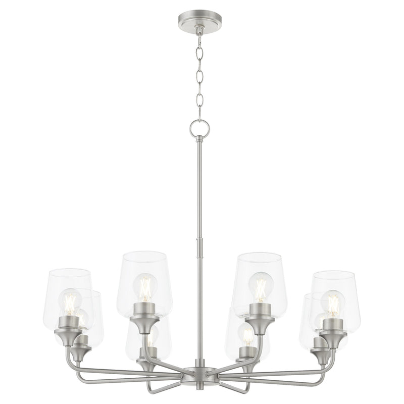 Raymond 8 Light Chandelier in Satin Nickel