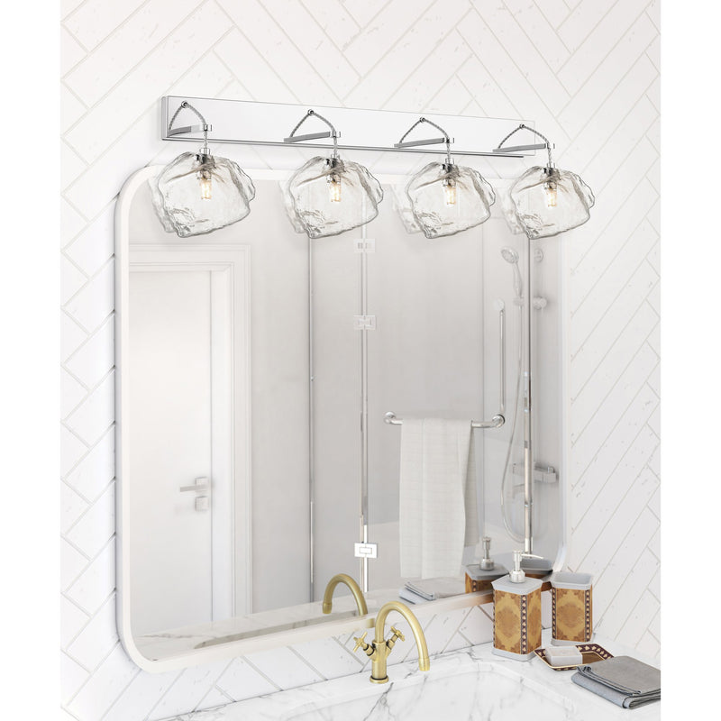 Boulder 4-Light LED Bath Vanity Light in Mirrored Stainless Steel