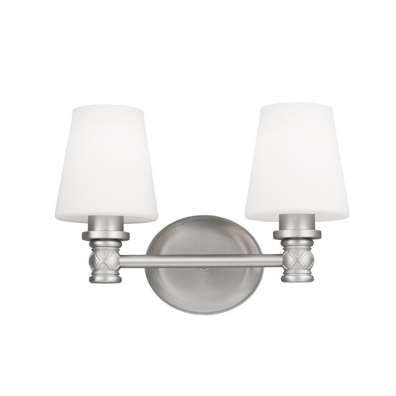 Xavierre 2-Light Bath Vanity Light in Satin Nickel