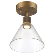 Port Nine Martini Semi-Flush Mount in Antique Brushed Brass