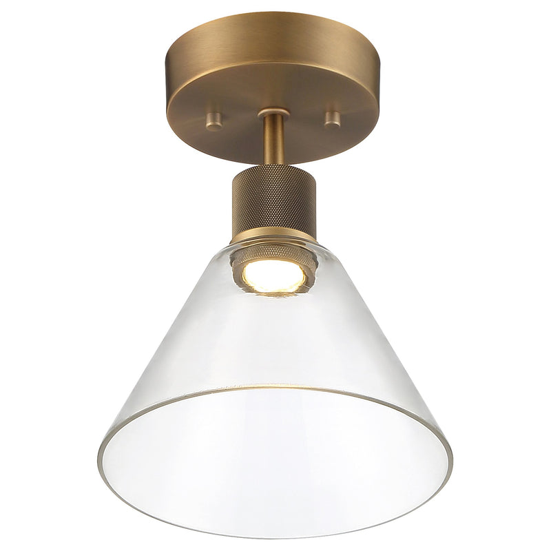 Port Nine Martini Semi-Flush Mount in Antique Brushed Brass