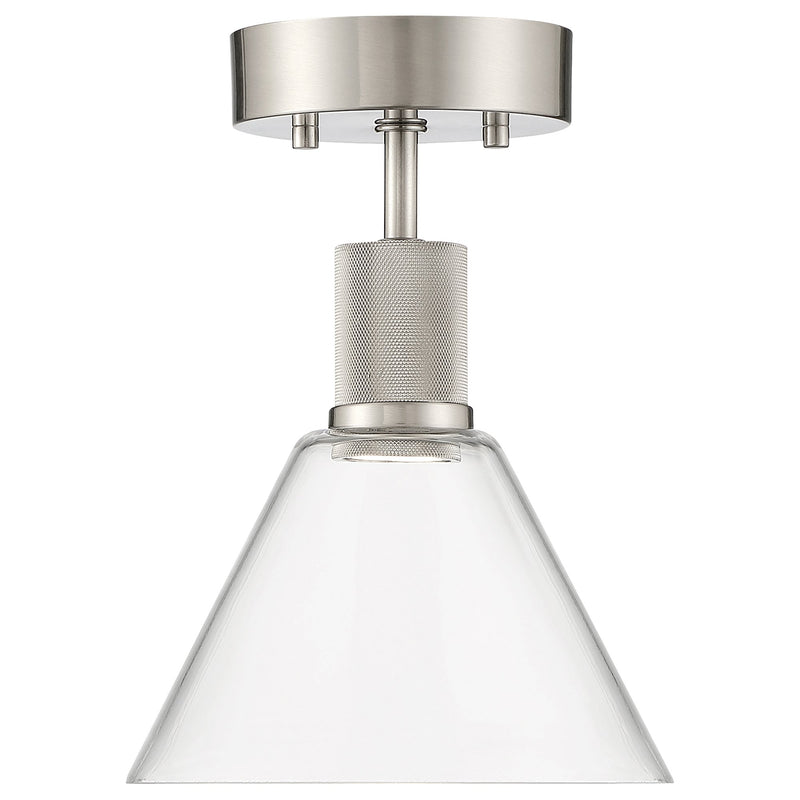 Port Nine Martini Semi-Flush Mount in Brushed Steel