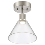 Port Nine Martini Semi-Flush Mount in Brushed Steel