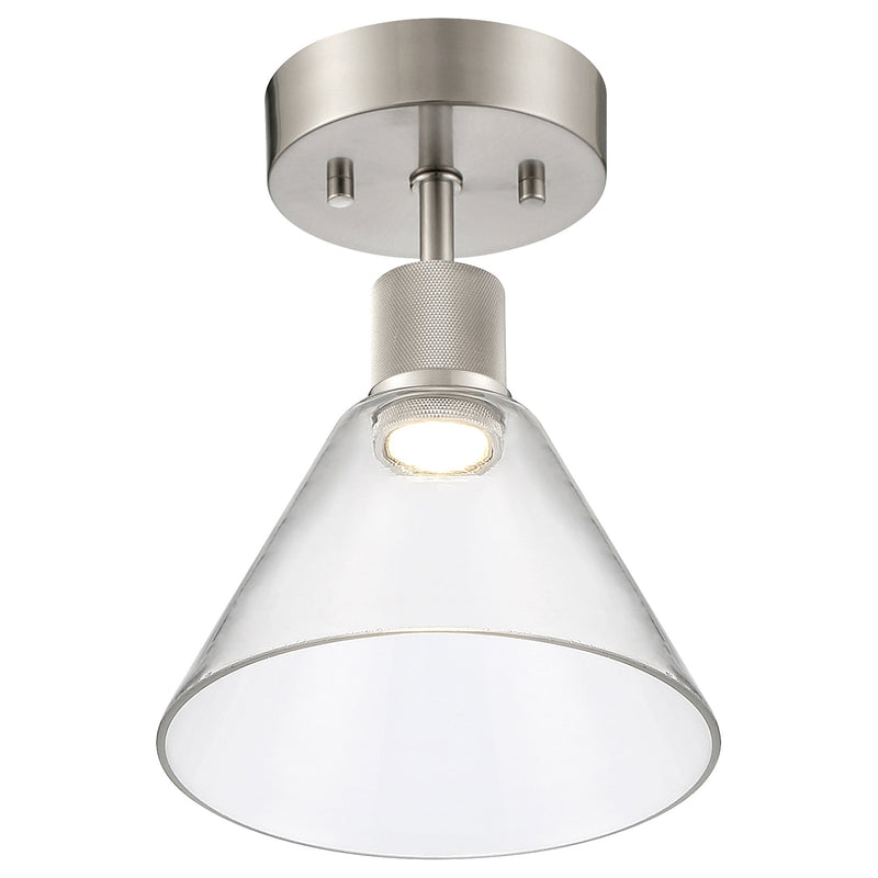 Port Nine Martini Semi-Flush Mount in Brushed Steel