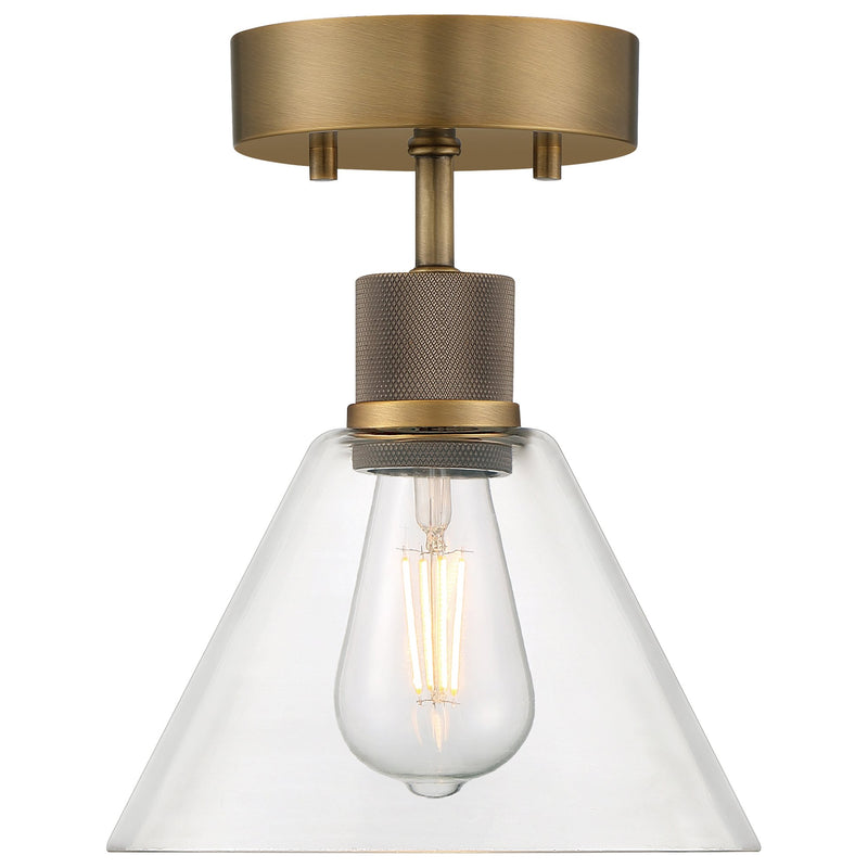 Port Nine Martini Semi-Flush Mount in Antique Brushed Brass