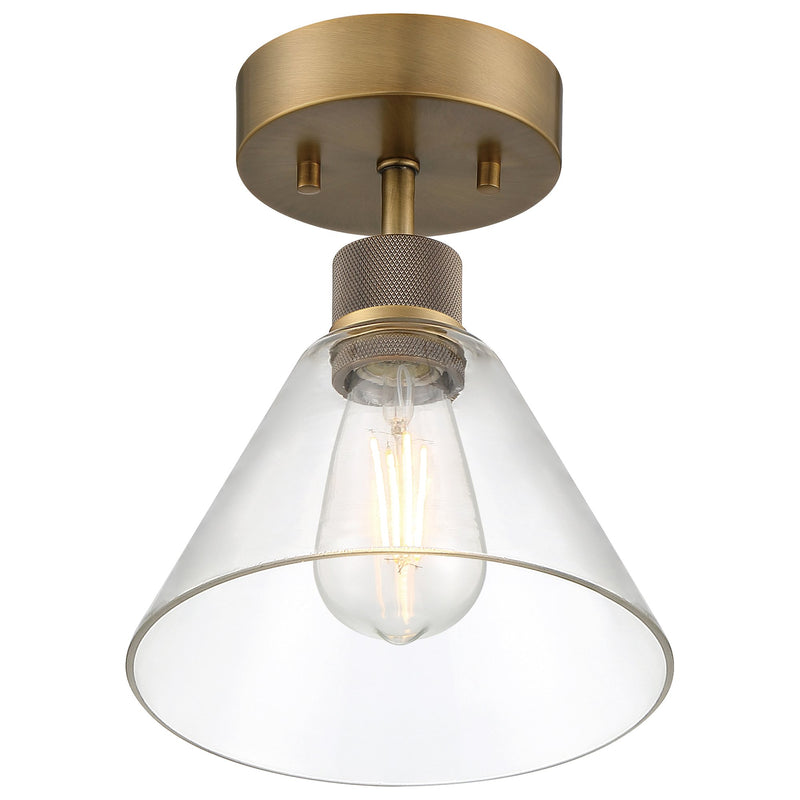 Port Nine Martini Semi-Flush Mount in Antique Brushed Brass