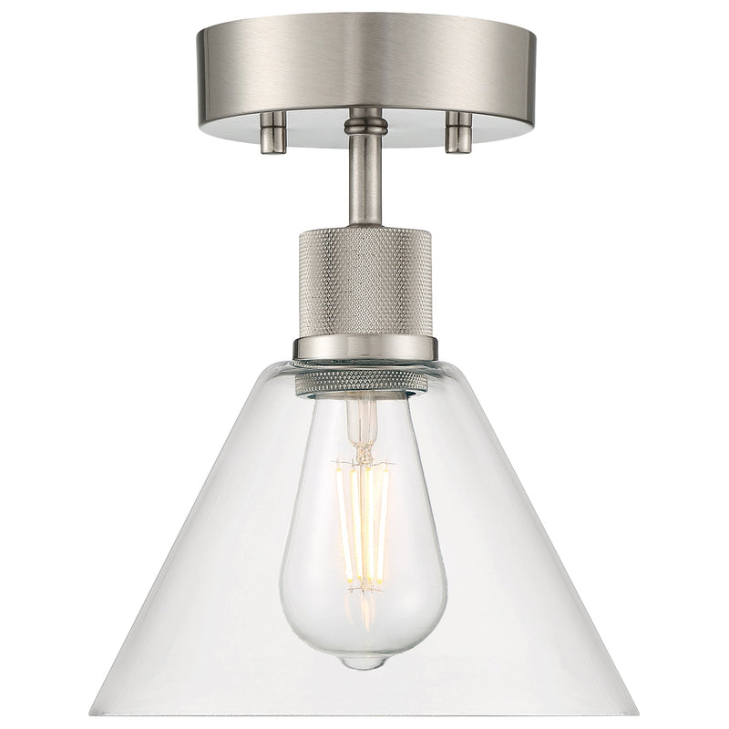 Port Nine Martini Semi-Flush Mount in Brushed Steel