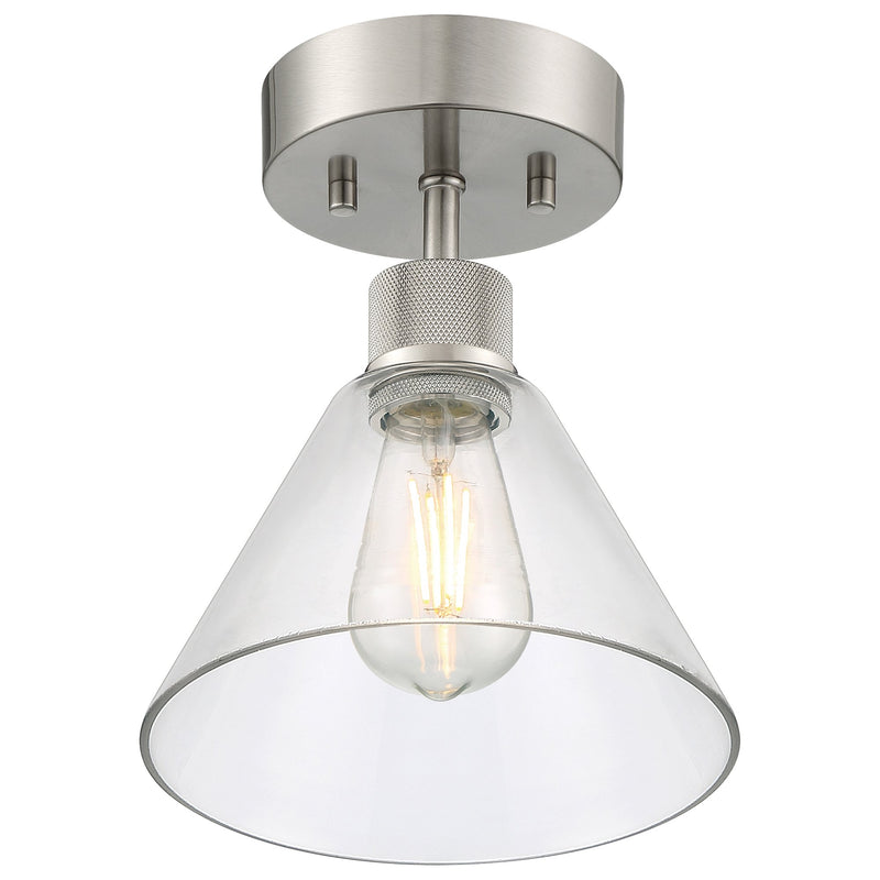 Port Nine Martini Semi-Flush Mount in Brushed Steel