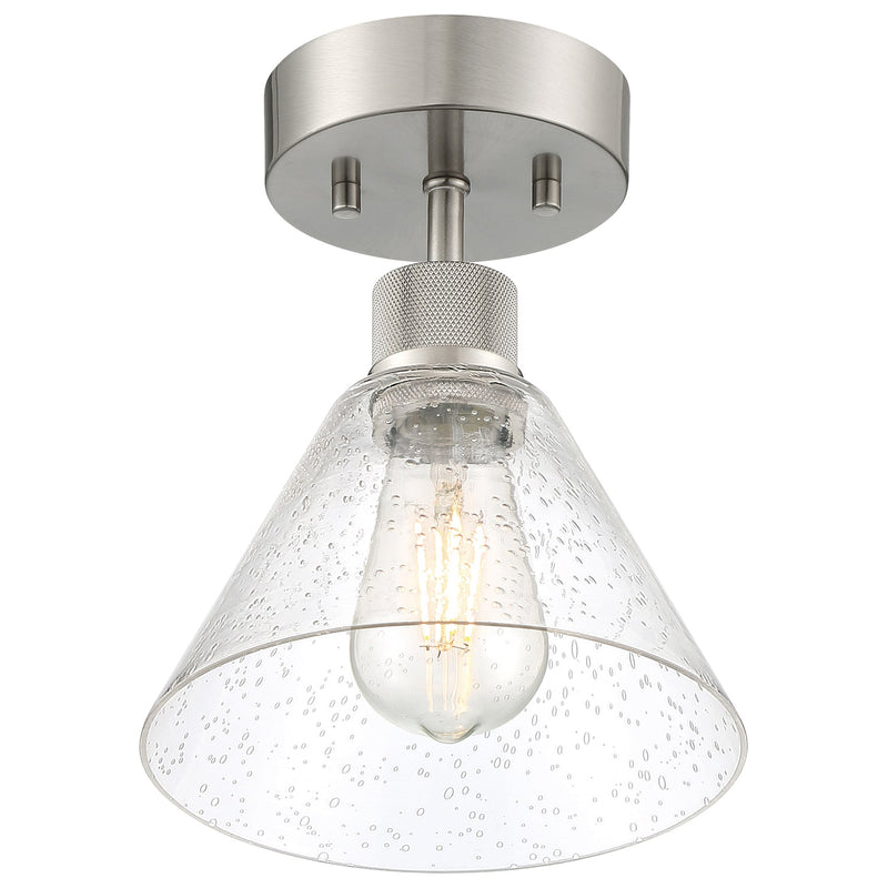Port Nine Martini Semi-Flush Mount in Brushed Steel