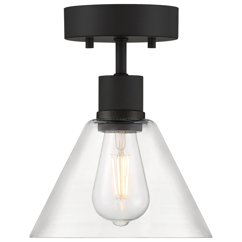 Port Nine Martini Semi-Flush Mount in Matte Black