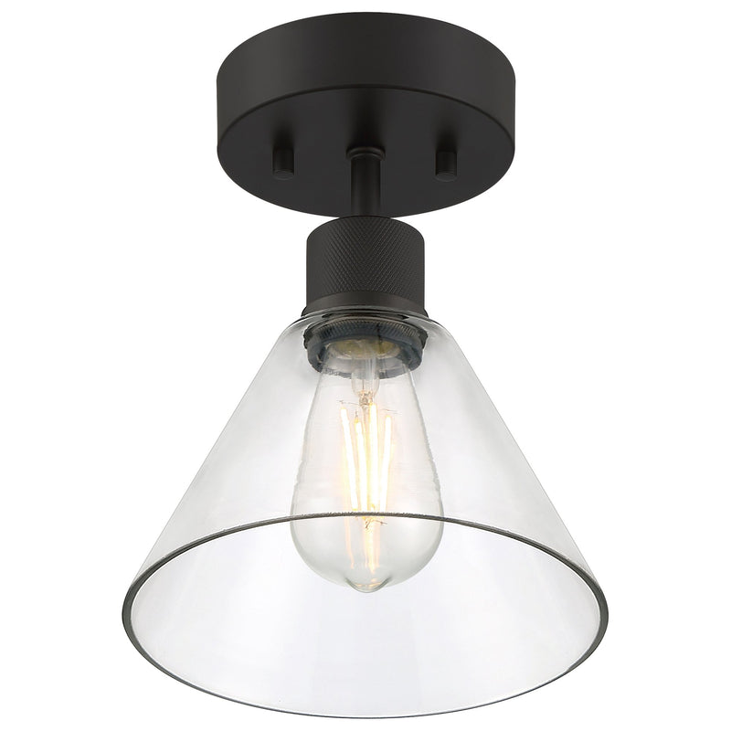 Port Nine Martini Semi-Flush Mount in Matte Black