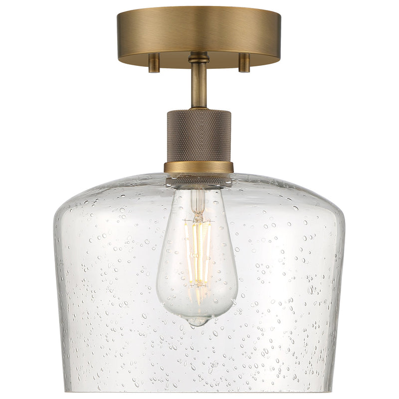 Port Nine Chardonnay Semi-Flush Mount in Antique Brushed Brass