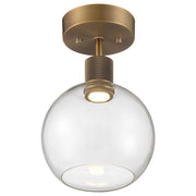 Port Nine Burgundy Semi-Flush Mount in Antique Brushed Brass