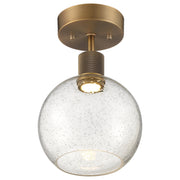 Port Nine Burgundy Semi-Flush Mount in Antique Brushed Brass
