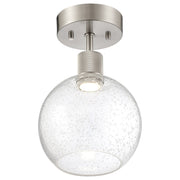 Port Nine Burgundy Semi-Flush Mount in Brushed Steel