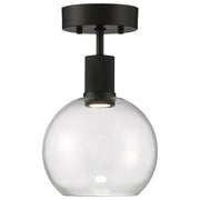 Port Nine Burgundy Semi-Flush Mount in Matte Black