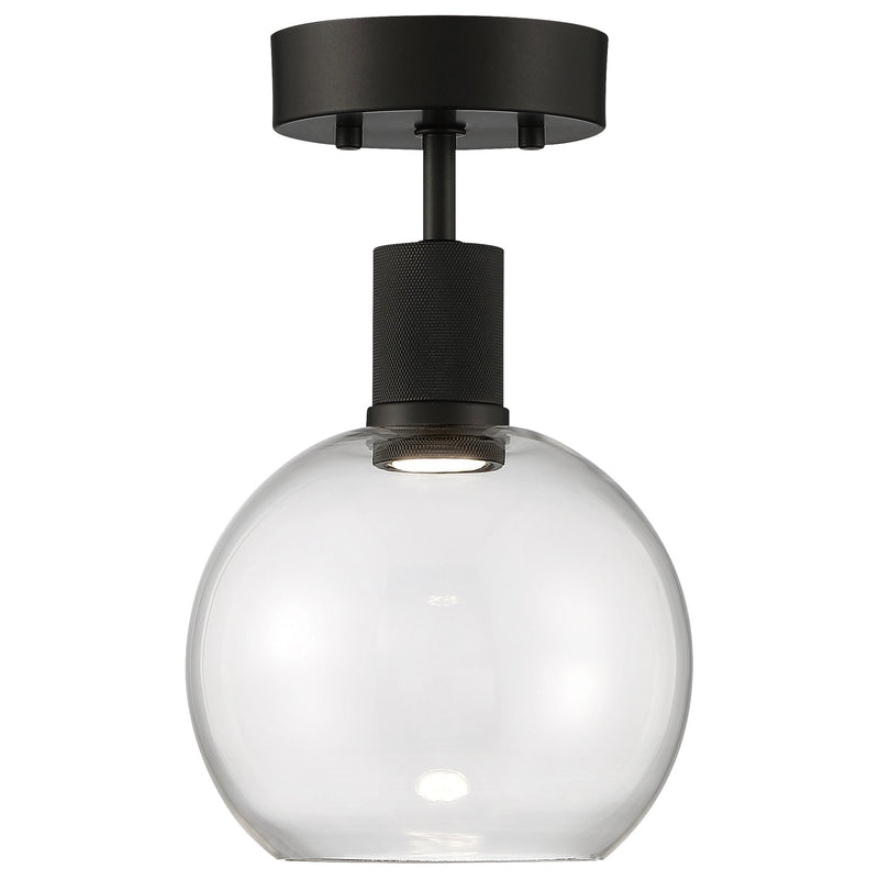 Port Nine Burgundy Semi-Flush Mount in Matte Black
