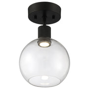 Port Nine Burgundy Semi-Flush Mount in Matte Black