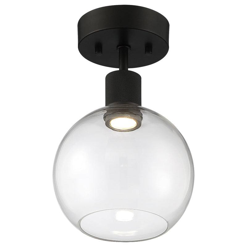 Port Nine Burgundy Semi-Flush Mount in Matte Black