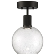 Port Nine Burgundy Semi-Flush Mount in Matte Black