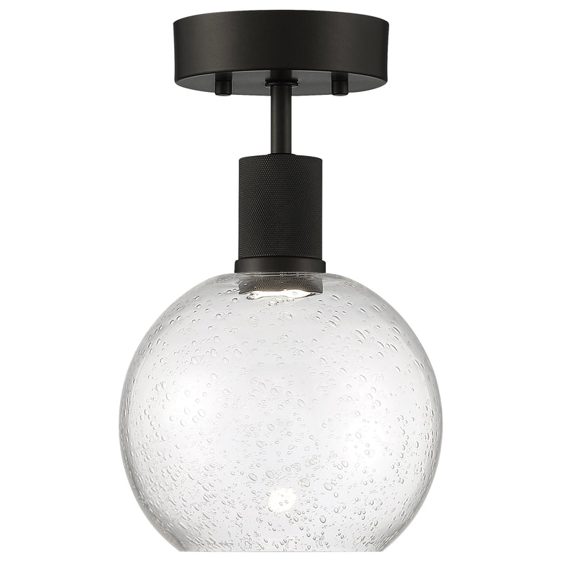 Port Nine Burgundy Semi-Flush Mount in Matte Black