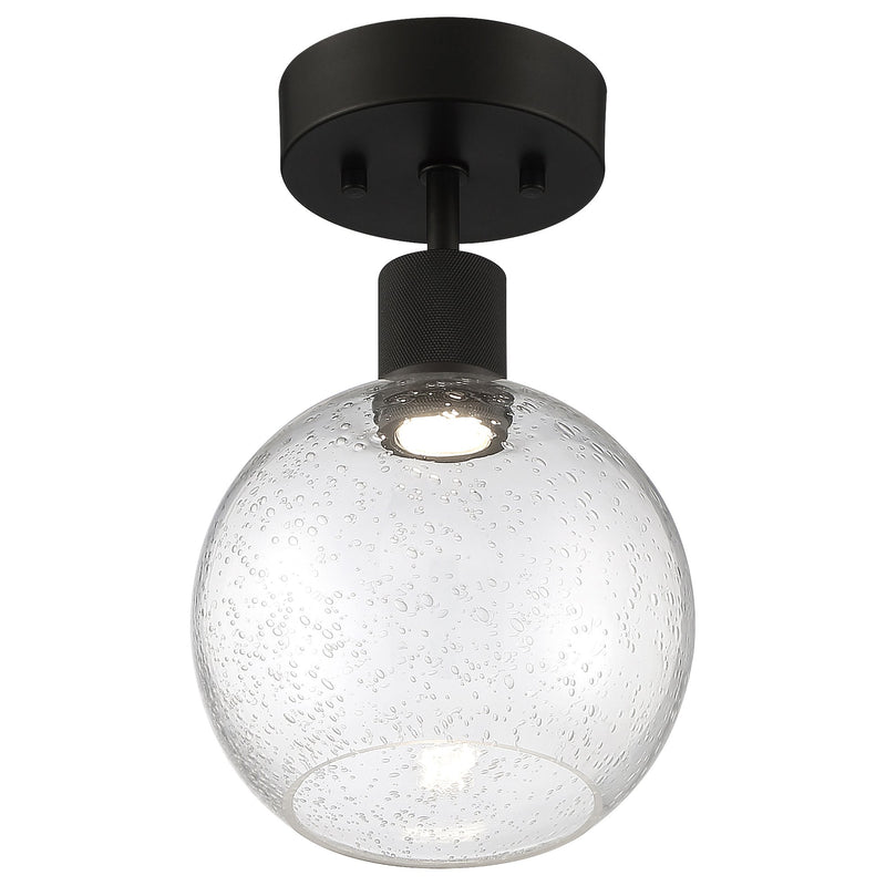 Port Nine Burgundy Semi-Flush Mount in Matte Black