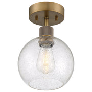 Port Nine Burgundy Semi-Flush Mount in Antique Brushed Brass