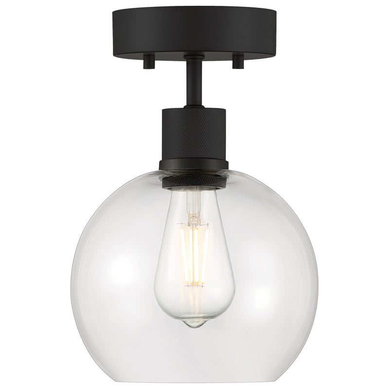 Port Nine Burgundy Semi-Flush Mount in Matte Black
