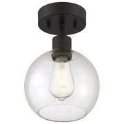 Port Nine Burgundy Semi-Flush Mount in Matte Black