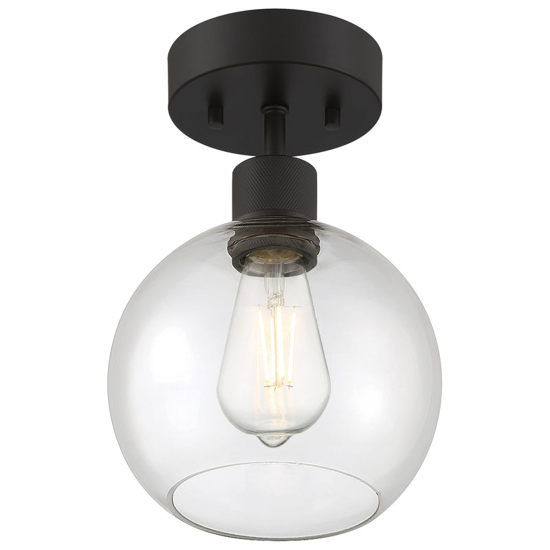 Port Nine Burgundy Semi-Flush Mount in Matte Black
